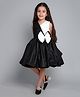 PinkChick Cotton Sleeveless Cut & Sew Bow Applique Detailed Dress - Black