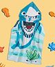 Yellow Bee Shark Designed Hooded Poncho Towel - Blue & White