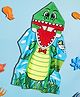 Yellow Bee Dinosaur Designed Hooded Poncho Towel - Blue & Green
