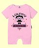 The Peppy Tend 100% Cotton Fathers Day Theme Half Sleeves Happy Fathers Day Text Printed Romper - Pink