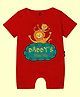 The Peppy Tend 100% Cotton Fathers Day Theme Half Sleeves Daddys Mini Me Text Printed Romper - Red