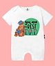 The Peppy Tend 100% Cotton Fathers Day Theme Half Sleeves You Are The Best Dad Text Printed Romper - White