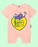 The Peppy Tend 100% Cotton Fathers Day Theme Half Sleeves Happy 1st Fathers Day To The Best Daddy Ever Text Printed Romper - Peach