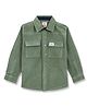 JusCubs Corduroy Full Sleeves Solid Shirt - Olive Green