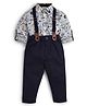 JusCubs Cotton Full Sleeves Trees Printed Shirt With Solid Pant & Suspender Set - Multi Colour