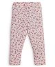 JusCubs Cotton Lycra Floral Printed Leggings - Off White