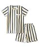 JusCubs Cotton Half Sleeves Striped Tee & Coordinating Shorts Set - Multi Colour