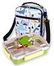 Little Surprise Box Rock Dino Print Stainless Steel Lunch Box with Lunch Bag - Green