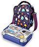 Little Surprise Box Floating Astro Printed Stainless Steel Lunch Box with Lunch Bag - Blue