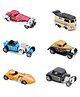 Magicwand Die-Cast 1:64 Scale Pack of 6 Vintage Car Collectors Free Wheel Set Multi-Colored
