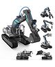 Magicwand 6-In-1 Stem & Steam Diy Hydraulic Construction Engineering Loader Vehicle Construction Blocks For Kids-223 Pcs