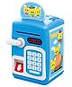Magicwand Blue & White Plastic Musical Money Safe Kids Piggy Savings Bank with Finger Print Sensor & Solitaire Stickers Pack of 1