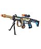 Magicwand Plastic Musical Army Style Toy Super Machine Gun for Kids with Vibration Pack of 1 Multi-Colored