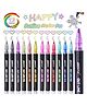 Magicwand Pack of 12 Metallic Double Line Outline Permanent Pen Markers for Art Coloring,Outlining,Card Making, Scrapbook,Drawing
