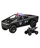 Magicwand 1:24 Scale Die-Cast CyberrTruck Police Free Wheel with 6 Openable Doors,Steerable Tyres,Working Horn,Working Lights Pack of 1 Black
