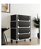Fabura 4 Layers Shoe Rack With Wheels In Black Color