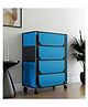 Fabura 4 Layers Shoe Rack With Wheels In Blue & Black Color