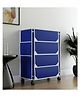 Fabura 4 Layers Shoe Rack With Wheels In Navy Blue Color