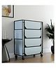 Fabura 4 Layers Shoe Rack With Wheels In Grey Color