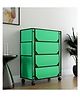 Fabura 4 Layers Shoe Rack With Wheels In Green Color
