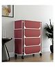 Fabura 4 Layers Shoe Rack With Wheels In Maroon Color