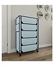 Fabura 5 Layers Shoe Rack With Wheels In Grey Color