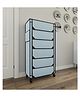 Fabura 6 Layers Shoe Rack With Wheels In Grey Color