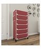 Fabura 6 Layers Shoe Rack With Wheels In Maroon Color
