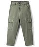 Pine Kids Cotton Woven Full Length Trousers - Olive Green