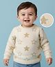Babyoye 100% Cotton Full Sleeves Pullover Sweater With Star Detailing - White