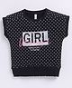 giniekids Cotton Sleeveless Polka Dots & Girl Text Printed Top - Black