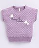 giniekids Cotton Sleeveless Polka Dots & Floral Puff Printed Top - Mauve