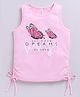 giniekids Cotton Sleeveless Butterflies & Dream Text Printed Top - Pink