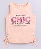 giniekids Cotton Sleeveless Chic Text Printed Top - Peach