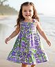 Babyhug Cotton Knit Sleeveless Frock With Floral Print - Purple