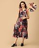 The Mom Store Cotton Sleeveless Abstract Printed Maternity Dress With Nursing Access - Multi Colour