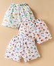 Simply Sinker Knit Knee Length Shorts With Animal & Vehicle Print Pack of 3 - White