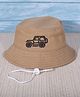 DukieKooky Car Embroidered Bucket Hat With Adjustable Straps - Khaki