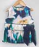 Hugsntugs Woven Cotton Sleeveless Tie Dye Bow Applique Top - Navy Blue