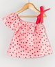 Hugsntugs Woven Cotton Sleeveless Star Printed Top - Pink & Red