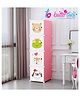 Butterthief Cartoon Printed Collapsible Wardrobe, 4 Cubes Almirah for Kids & Toddlers - Baby Pink
