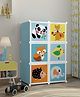 Butterthief Cartoon Printed Collapsible Wardrobe, 6 Cubes Almirah for Kids & Toddlers - Blue
