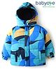 Babyoye Full Sleeves Paddded Hoodie Jacket with Abstract Print - Blue