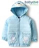 Babyoye Full Sleeves Hoodie Jacket with Bear Print - Light Blue