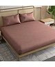 Trance Home Linen   300TC Long Staple Jacquard Weave  84 x 78  Fitted Bedsheet with 2 Pillow Cover-Dusty Rose