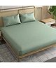 Trance Home Linen   300TC Long Staple Jacquard Weave  King size  Flat Bedsheet with 2 Pillow Cover-Aqua Green
