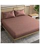 Trance Home Linen   300TC Long Staple Jacquard Weave  Queen size  Flat Bedsheet with 2 Pillow Cover-Dusty Rose