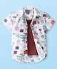 Dapper Dudes Half Sleeves Gifts Printed Shirt With Attached Tee - Multi Colour