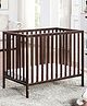 Furnifest Slumber Wooden Cot - 3 Level Height Adjustment | Plug & Play Assembly | Bedside Bed (Walnut Brown)