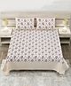 Zahya Cotton Bedsheet with 2 Pillow Covers - King Size - Rosy Beige